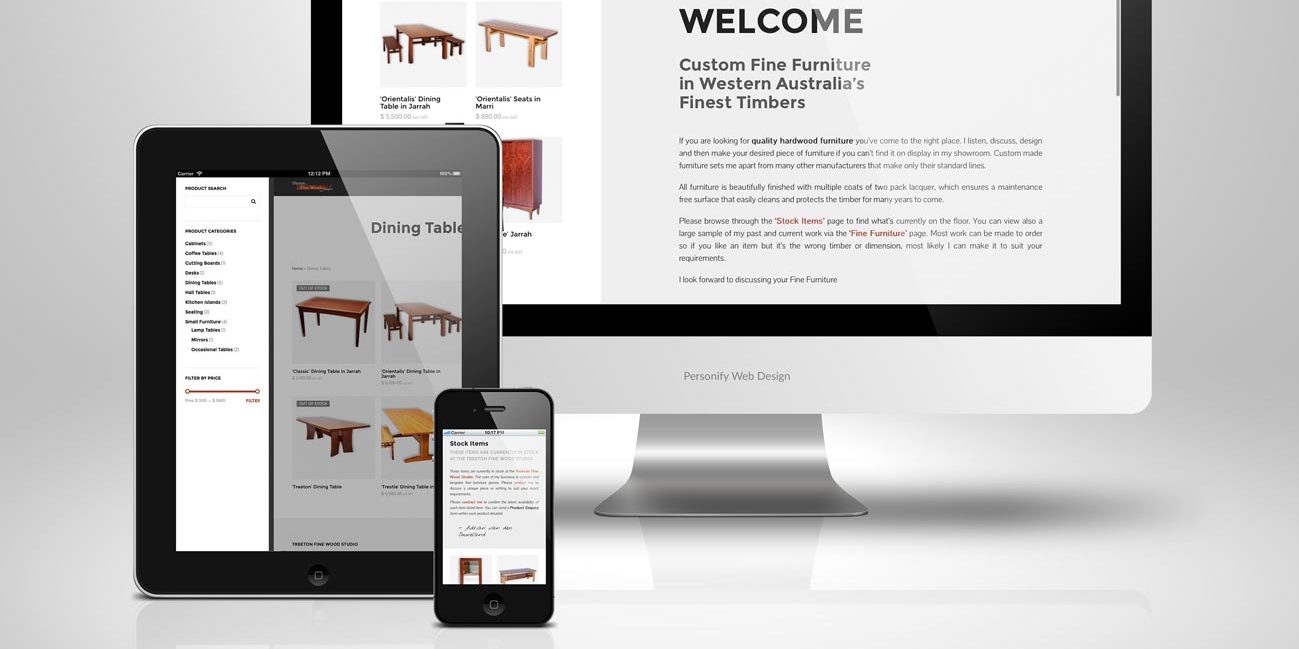 Treeton Fine Wood Studio - Personify Website Design Busselton Client