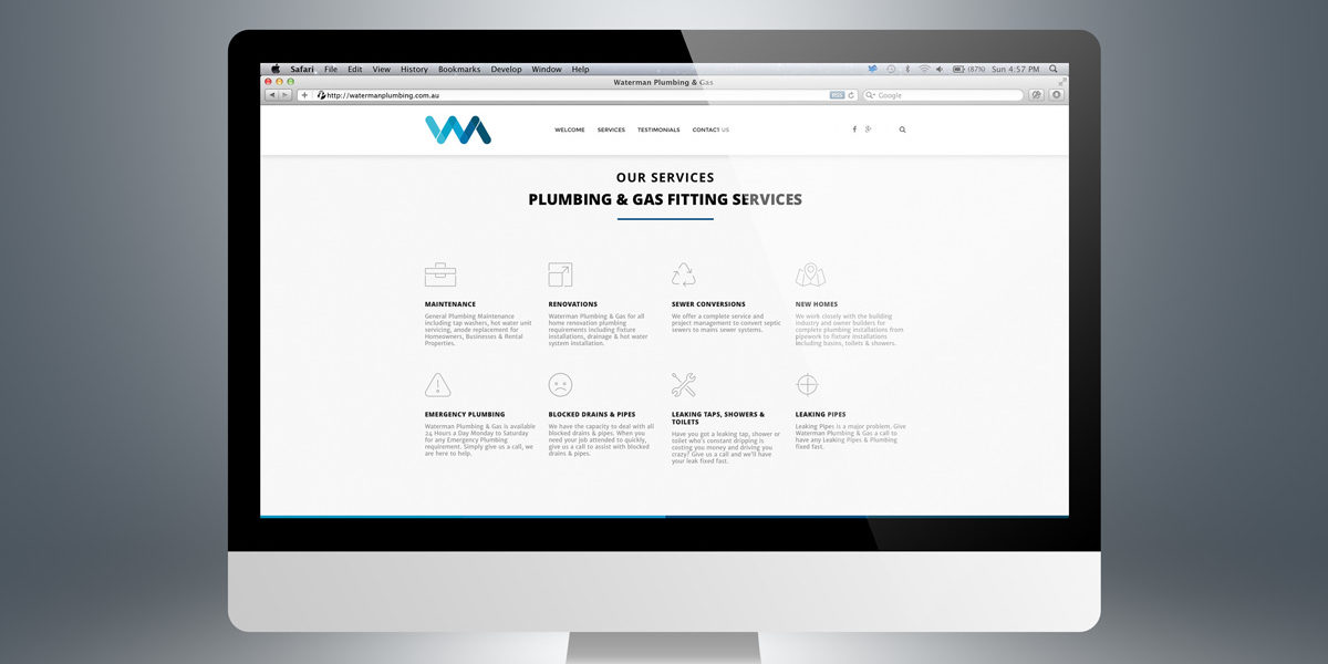 Website Design Busselton for Waterman Plumbing & Gas