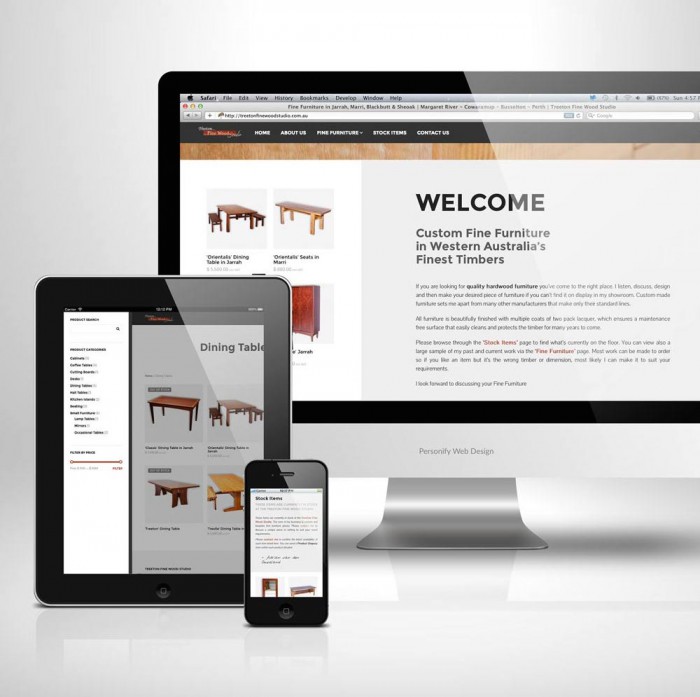 Treeton Fine Wood Studio - Personify Website Design Busselton Client